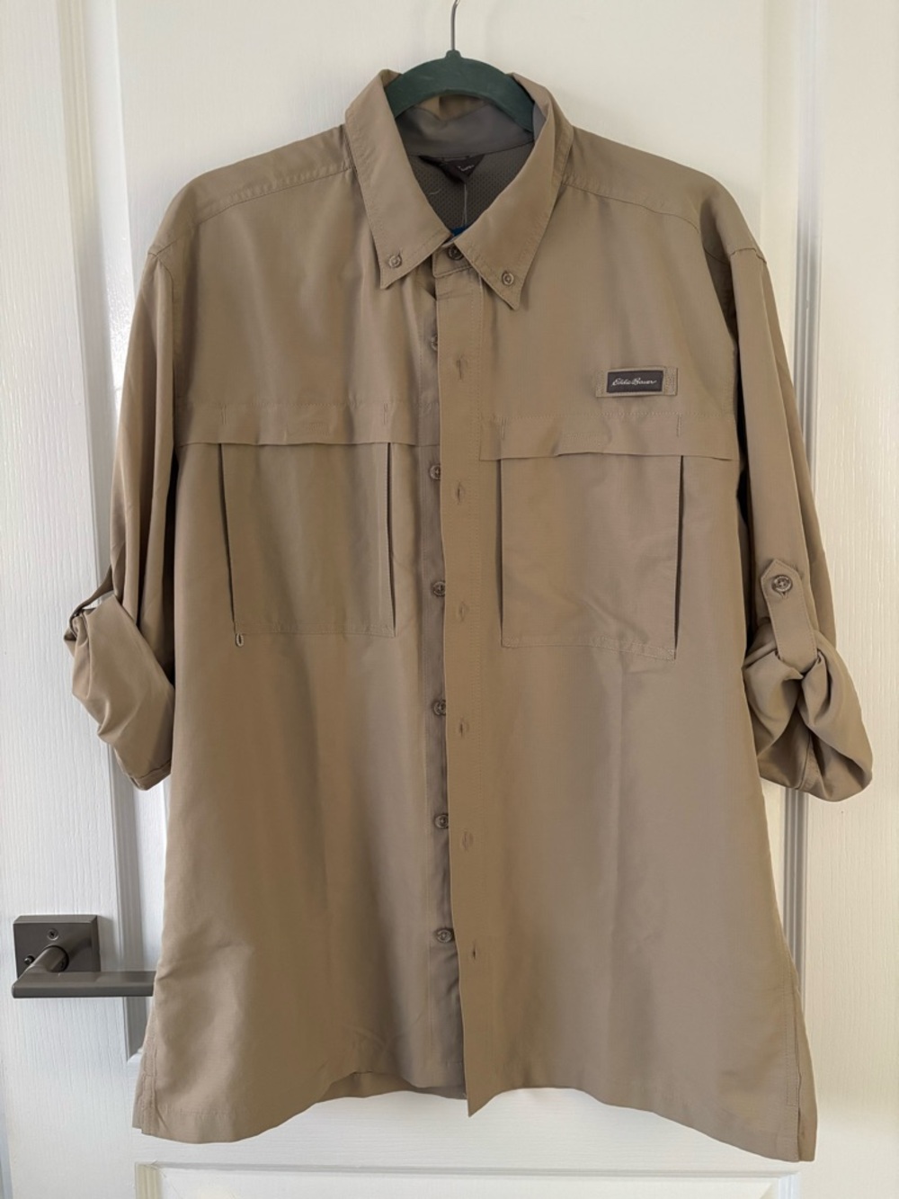 Eddie Bauer Men's Button-Up Lightweight Shirt Jacket - Tan